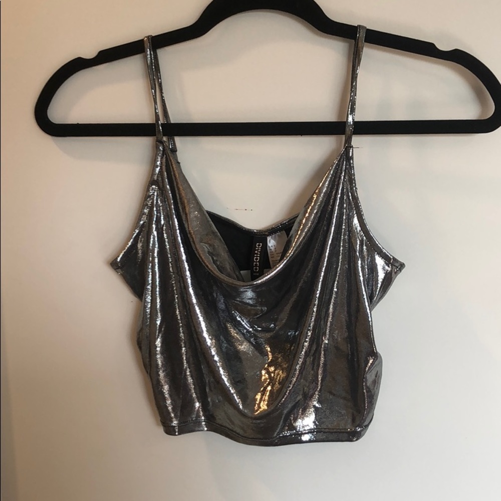 H&M Divided Metallic Crop